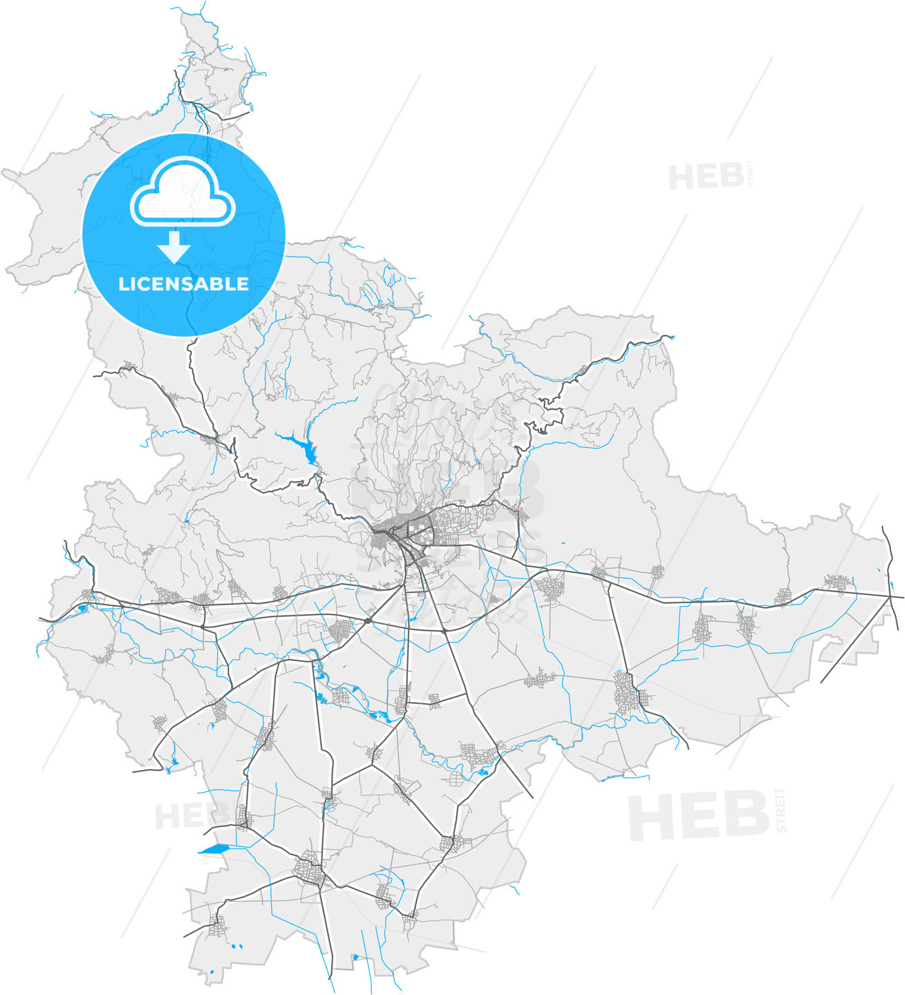 Сливен, Bulgaria, high quality vector map