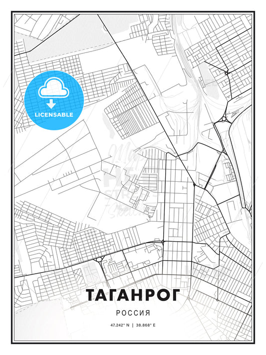 ТАГАНРОГ / Taganrog, Russia, Modern Print Template in Various Formats - HEBSTREITS Sketches