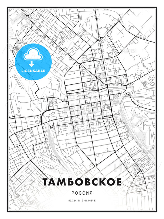ТАМБОВСКОЕ / Tambov, Russia, Modern Print Template in Various Formats - HEBSTREITS Sketches