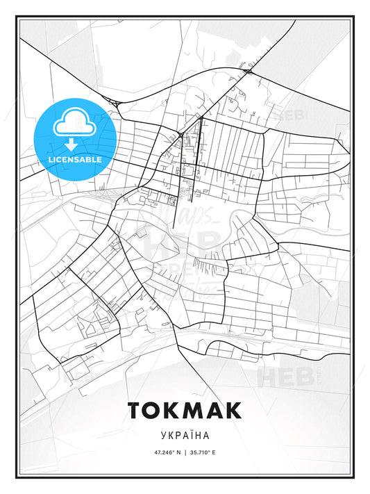 ТОКМАК / Tokmak, Ukraine, Modern Print Template in Various Formats - HEBSTREITS Sketches