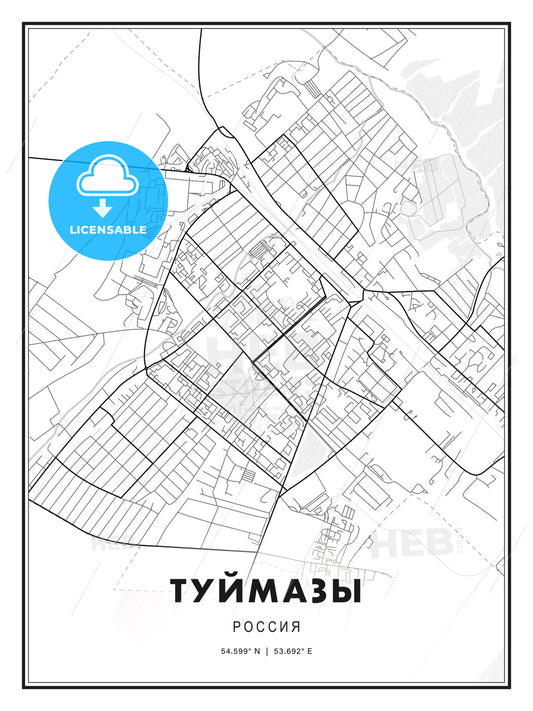 ТУЙМАЗЫ / Tuymazy, Russia, Modern Print Template in Various Formats - HEBSTREITS Sketches