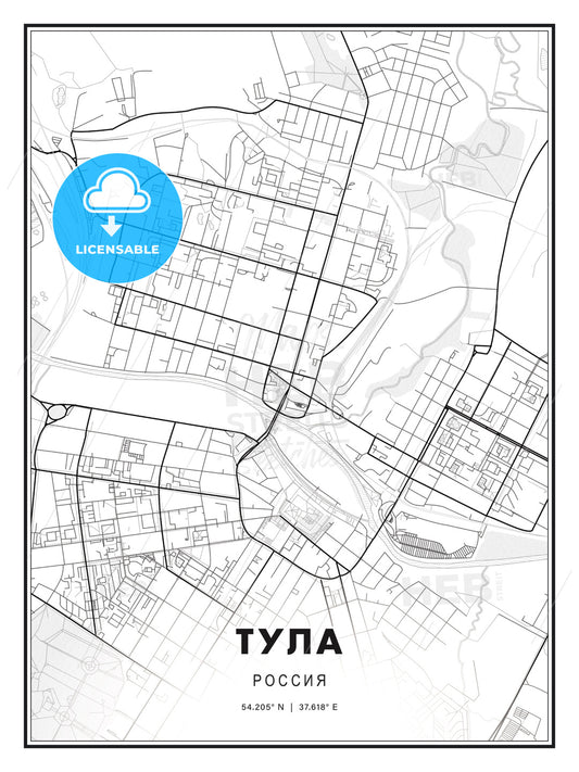 ТУЛА / Tula, Russia, Modern Print Template in Various Formats - HEBSTREITS Sketches
