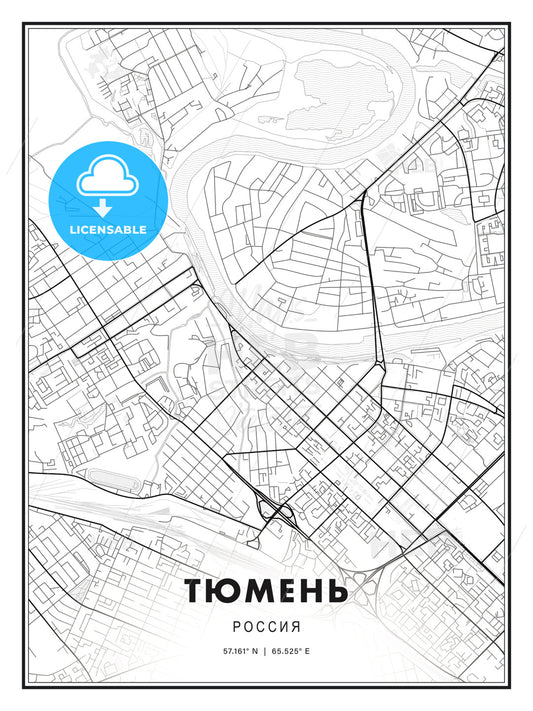 ТЮМЕНЬ / Tyumen, Russia, Modern Print Template in Various Formats - HEBSTREITS Sketches