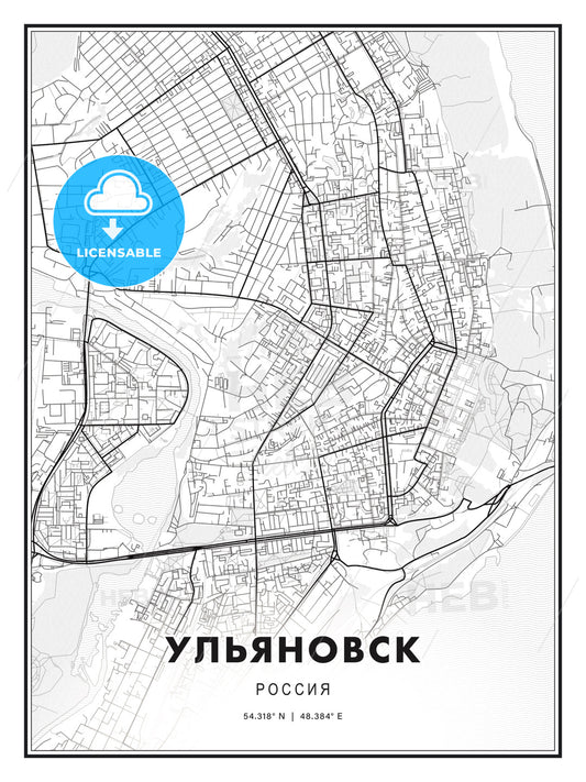 УЛЬЯНОВСК / Ulyanovsk, Russia, Modern Print Template in Various Formats - HEBSTREITS Sketches