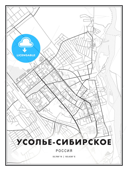 УСОЛЬЕ-СИБИРСКОЕ / Usolye-Sibirskoye, Russia, Modern Print Template in Various Formats - HEBSTREITS Sketches