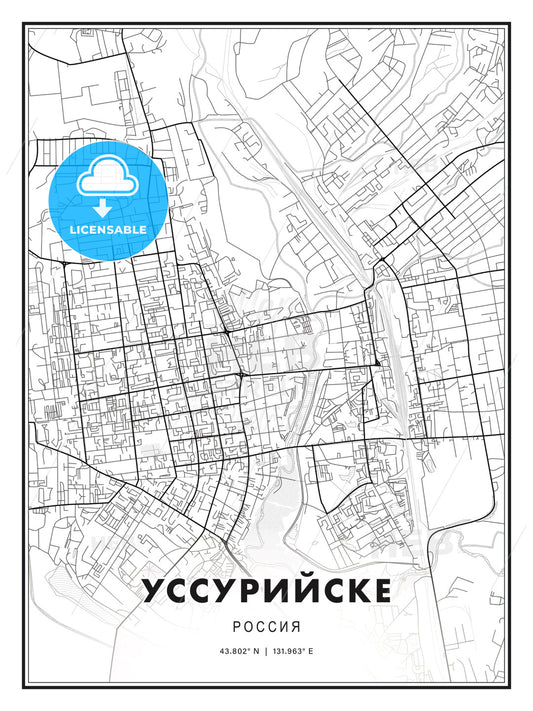 УССУРИЙСКЕ / Ussuriysk, Russia, Modern Print Template in Various Formats - HEBSTREITS Sketches
