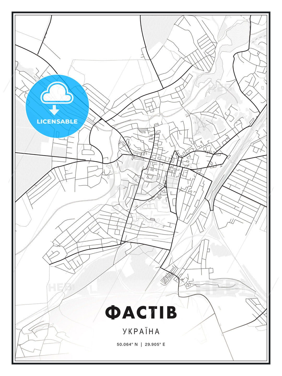 ФАСТІВ / Fastiv, Ukraine, Modern Print Template in Various Formats - HEBSTREITS Sketches