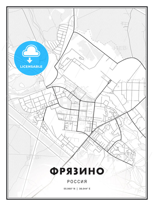 ФРЯЗИНО / Fryazino, Russia, Modern Print Template in Various Formats - HEBSTREITS Sketches