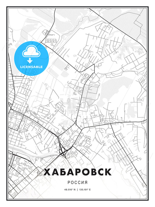 ХАБАРОВСК / Khabarovsk, Russia, Modern Print Template in Various Formats - HEBSTREITS Sketches