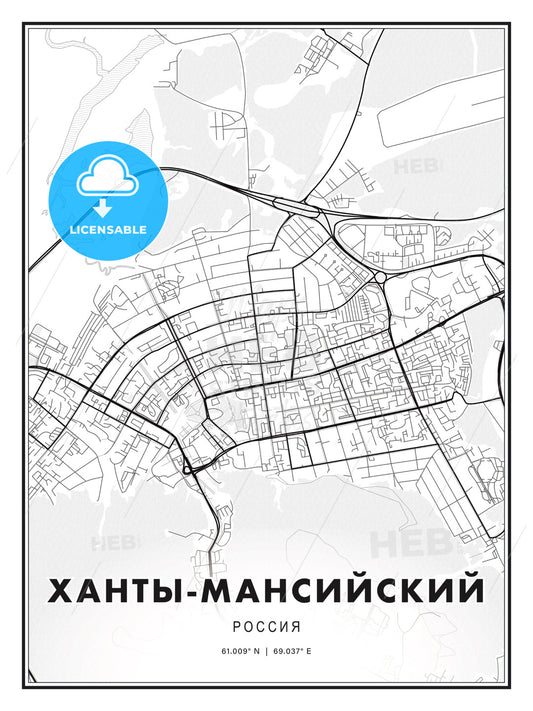 ХАНТЫ-МАНСИЙСКИЙ / Khanty-Mansiysk, Russia, Modern Print Template in Various Formats - HEBSTREITS Sketches