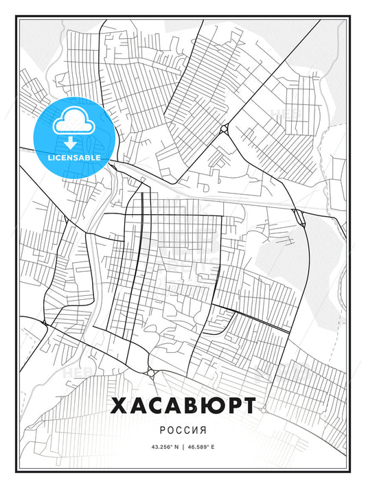 ХАСАВЮРТ / Khasavyurt, Russia, Modern Print Template in Various Formats - HEBSTREITS Sketches