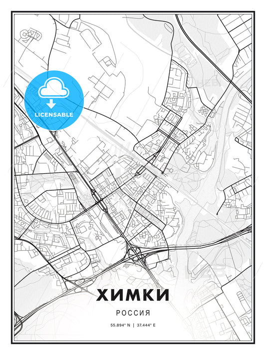 ХИМКИ / Khimki, Russia, Modern Print Template in Various Formats - HEBSTREITS Sketches