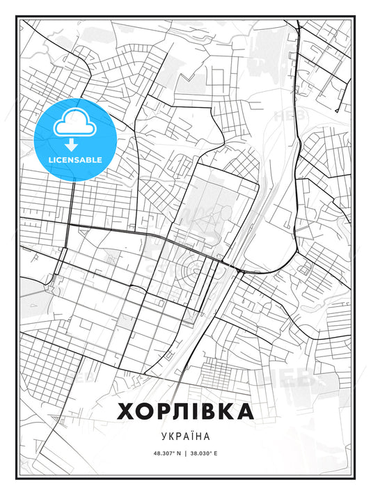 ХОРЛІВКА / Horlivka, Ukraine, Modern Print Template in Various Formats - HEBSTREITS Sketches