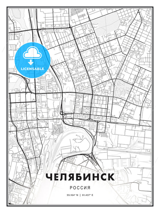 ЧЕЛЯБИНСК / Chelyabinsk, Russia, Modern Print Template in Various Formats - HEBSTREITS Sketches