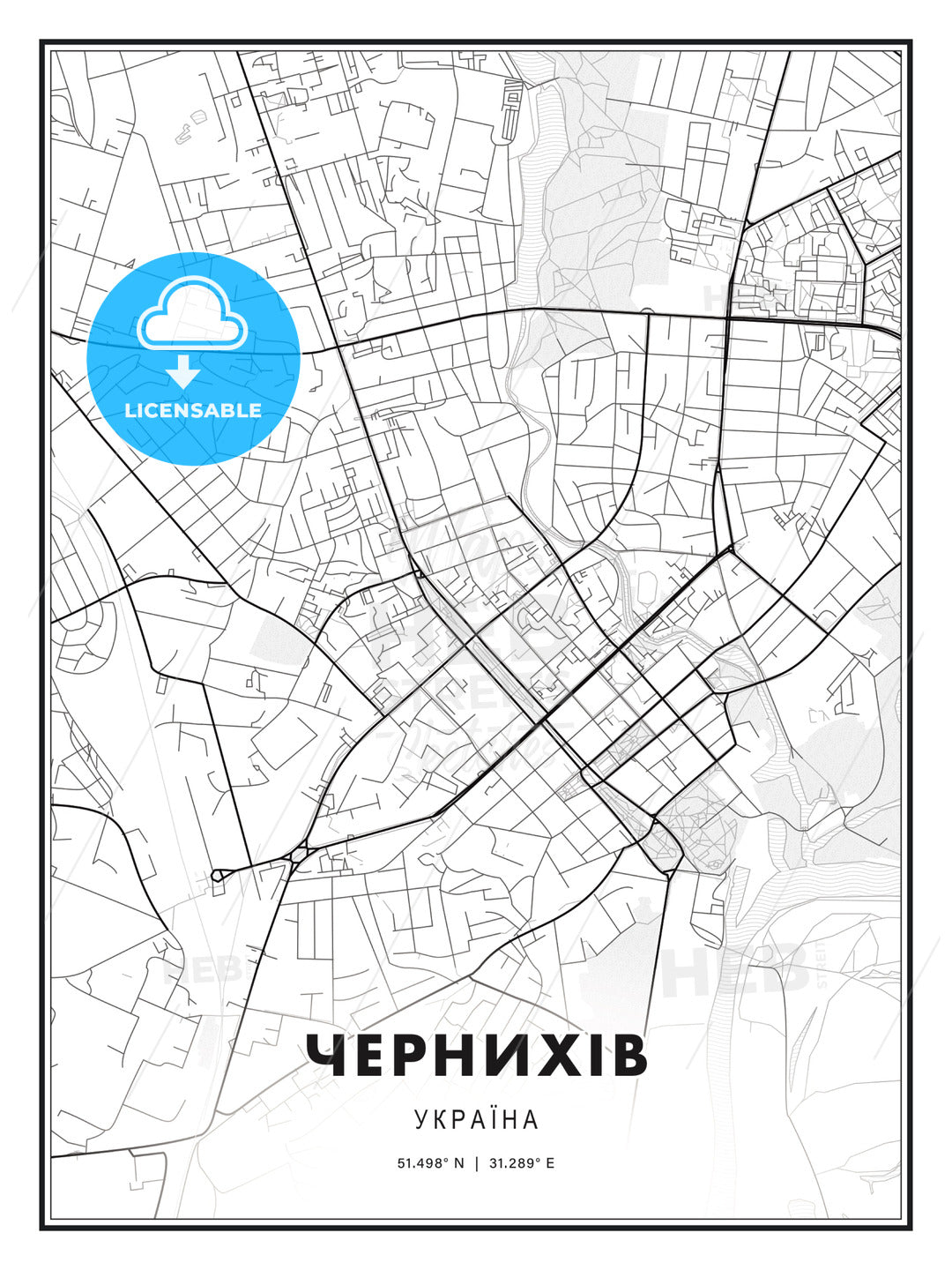 ЧЕРНИХІВ / Chernihiv, Ukraine, Modern Print Template in Various Formats - HEBSTREITS Sketches