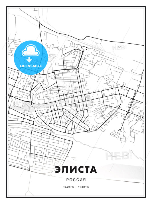 ЭЛИСТА / Elista, Russia, Modern Print Template in Various Formats - HEBSTREITS Sketches