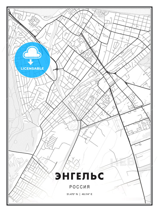 ЭНГЕЛЬС / Engels, Russia, Modern Print Template in Various Formats - HEBSTREITS Sketches