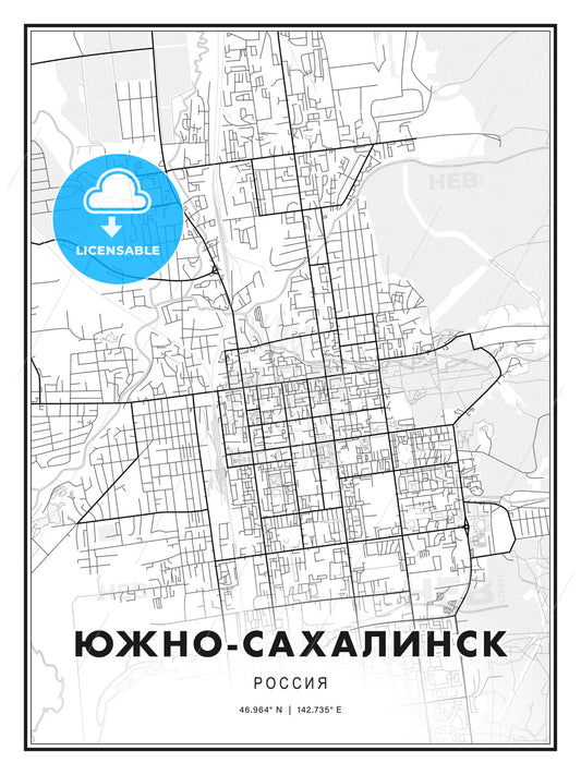 ЮЖНО-САХАЛИНСК / Yuzhno-Sakhalinsk, Russia, Modern Print Template in Various Formats - HEBSTREITS Sketches