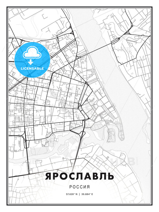ЯРОСЛАВЛЬ / Yaroslavl, Russia, Modern Print Template in Various Formats - HEBSTREITS Sketches