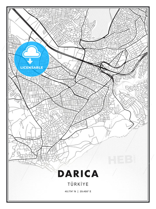 DARICA / Darıca, Turkey, Modern Print Template in Various Formats - HEBSTREITS Sketches