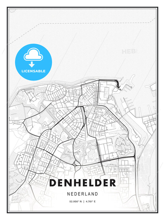 DENHELDER / Den Helder, Netherlands, Modern Print Template in Various Formats - HEBSTREITS Sketches