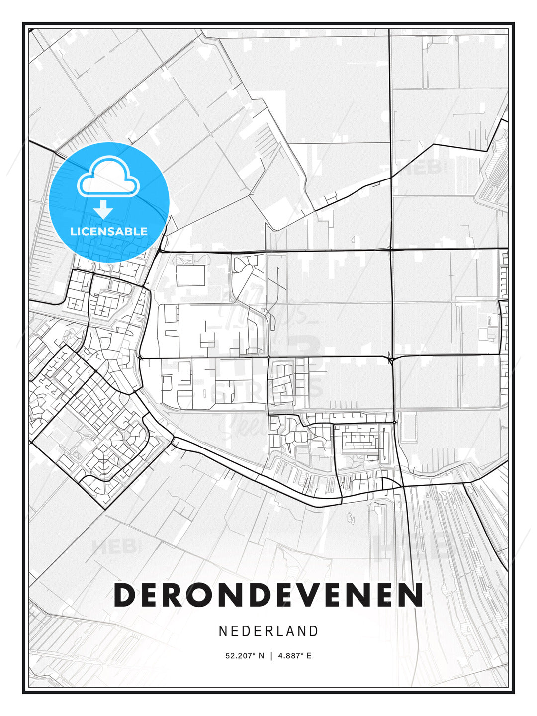 DERONDEVENEN / De Ronde Venen, Netherlands, Modern Print Template in Various Formats - HEBSTREITS Sketches