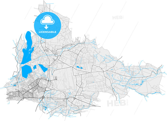 Dąbrowa Górnicza, Silesian, Poland, high quality vector map