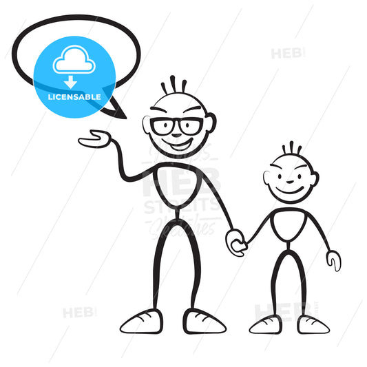 Daddy with son and speech bubble – instant download