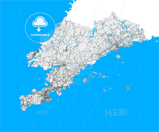 Dalian, Liaoning, China, high quality vector map