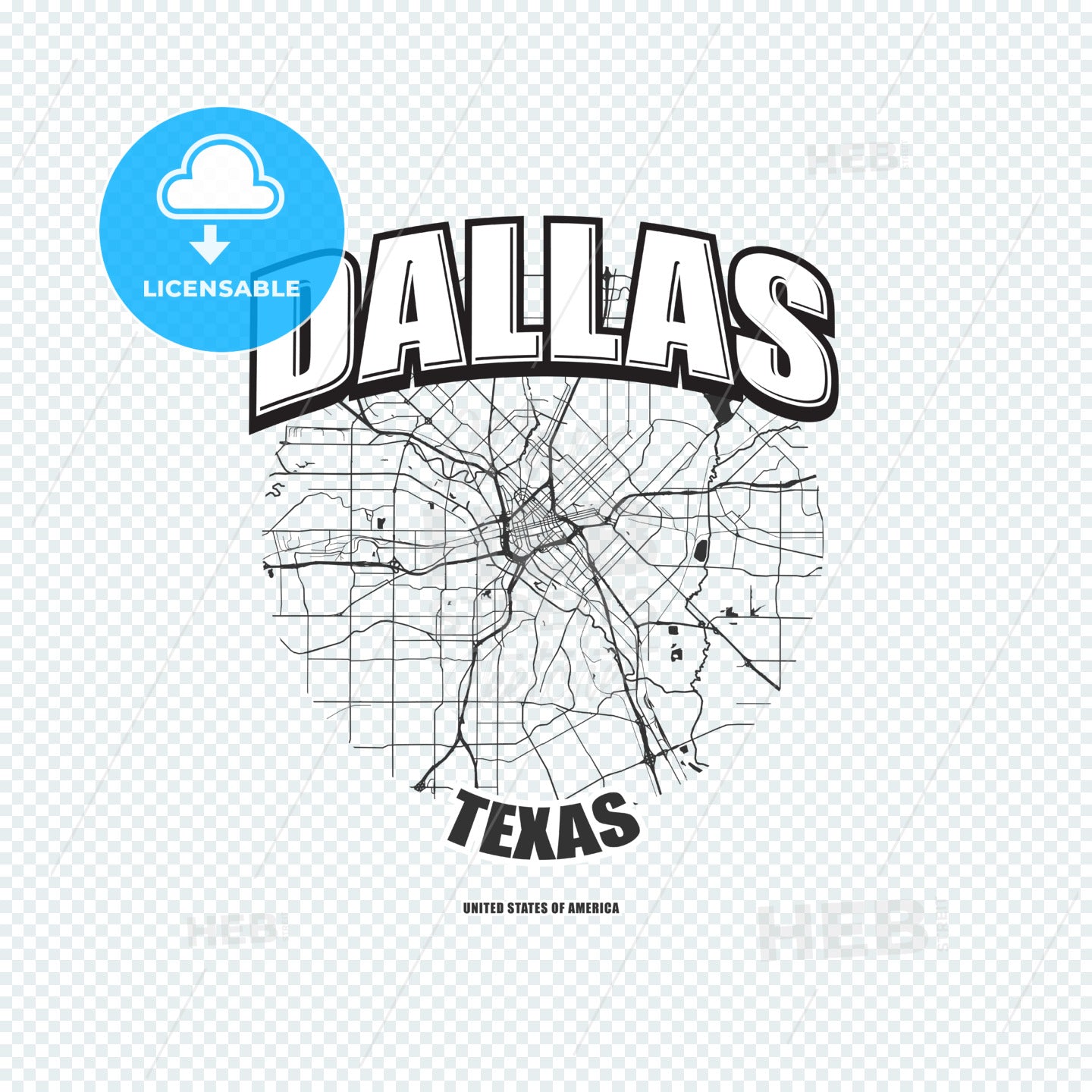 Dallas, Texas, logo artwork – instant download