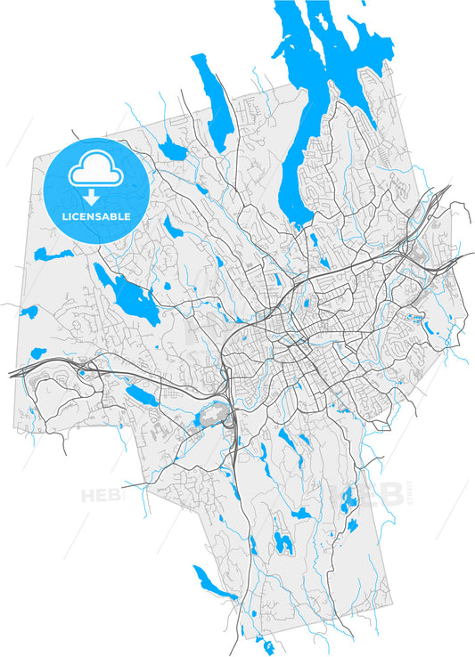 Danbury, Connecticut, United States, high quality vector map