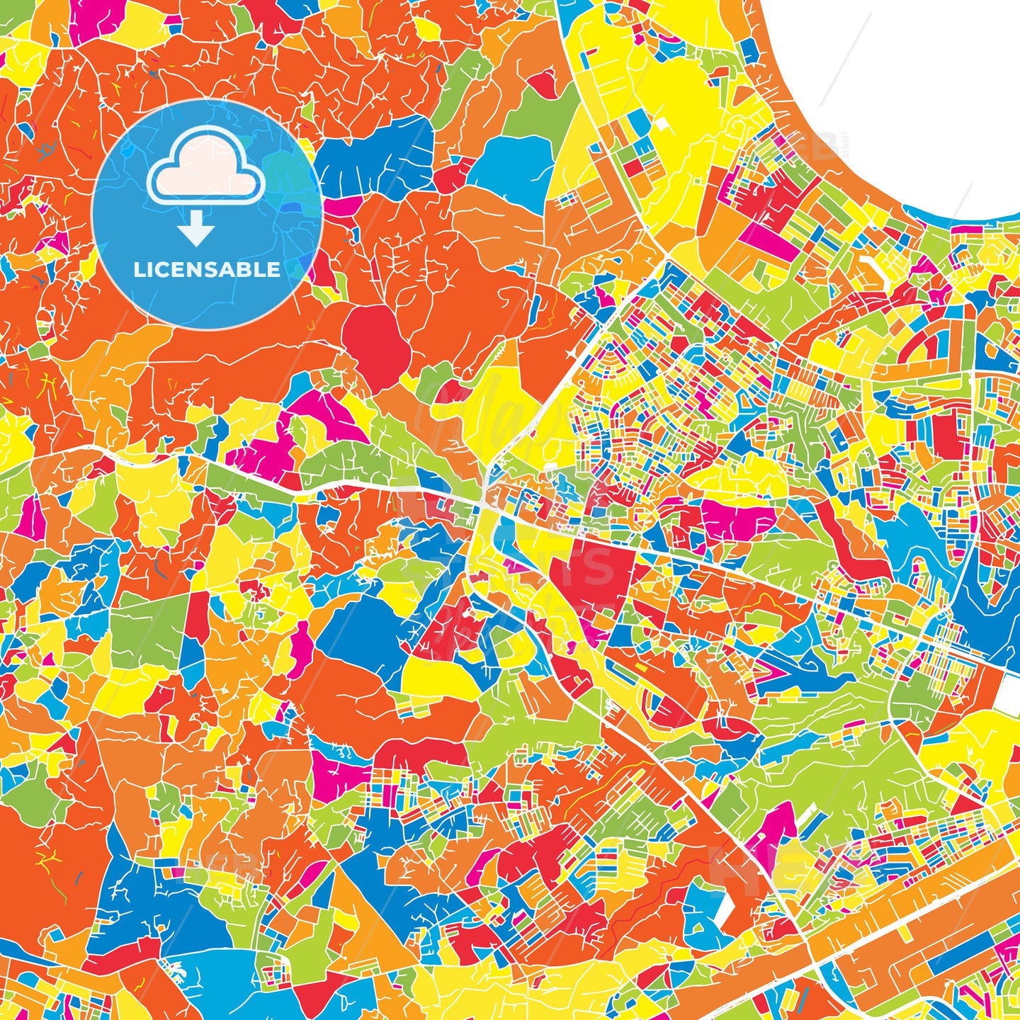 Dar es Salaam, Tanzania, colorful vector map