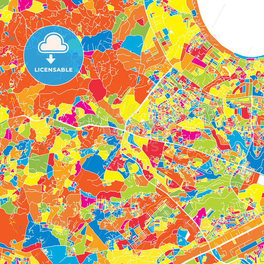 Dar es Salaam, Tanzania, colorful vector map