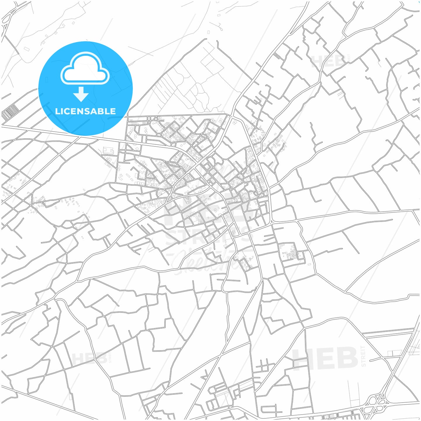 Darayya, Syria, city map with high quality roads.