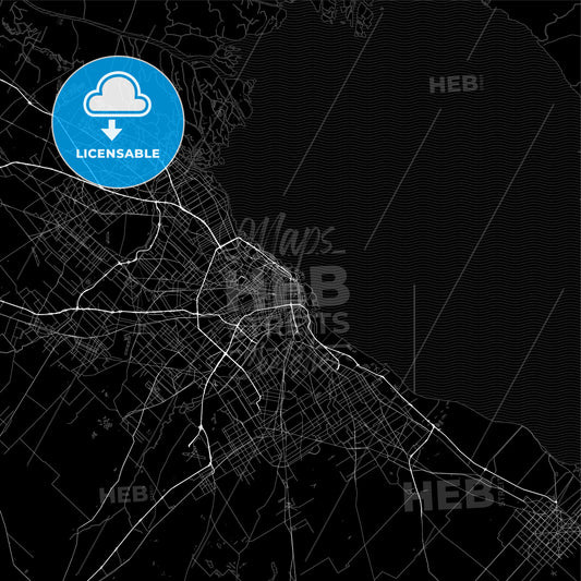 Dark area map of Buenos Aires City, Argentina