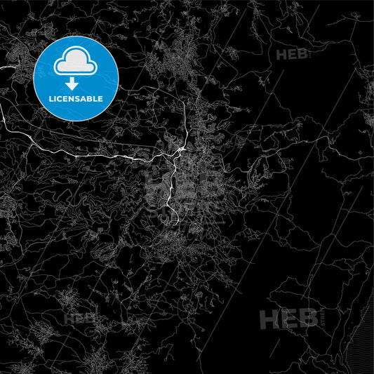 Dark area map of Jerusalem, Israel