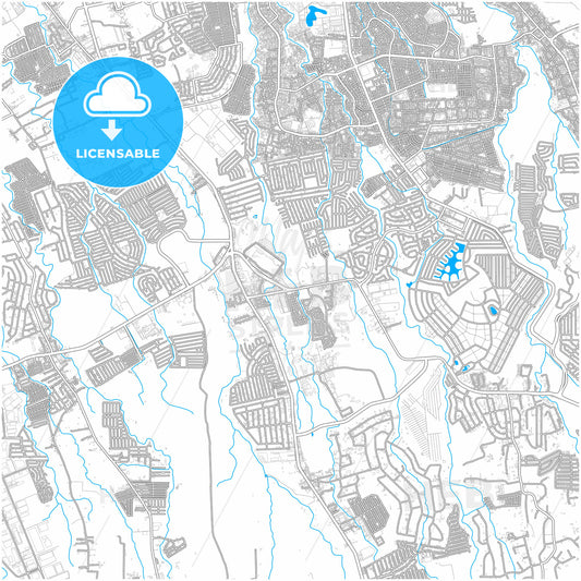 Dasmariñas, Cavite, Philippines, city map with high quality roads.