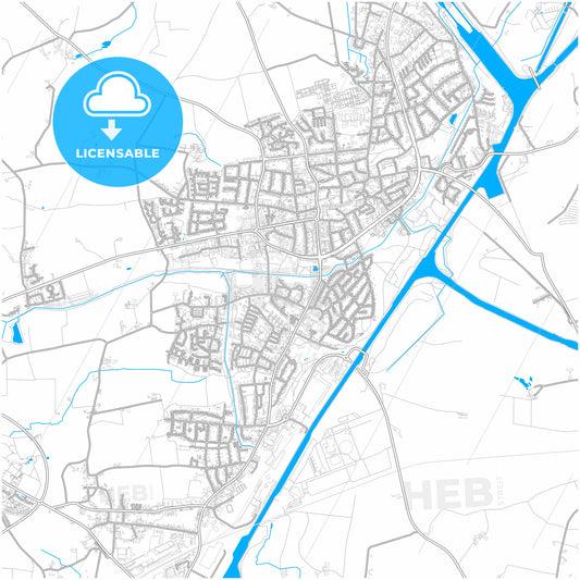 Datteln, North Rhine-Westphalia, Germany, city map with high quality roads.