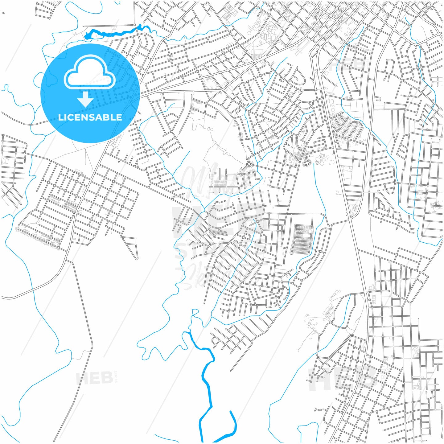 David, Chiriquí, Panama, city map with high quality roads.