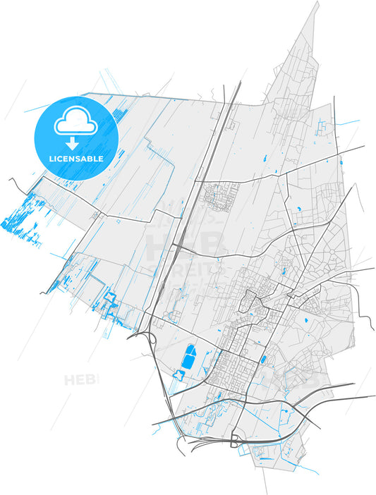 De Bilt, Utrecht, Netherlands, high quality vector map