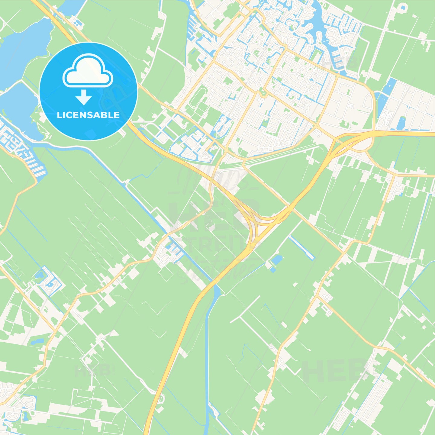 De Fryske Marren, Netherlands Vector Map - Classic Colors