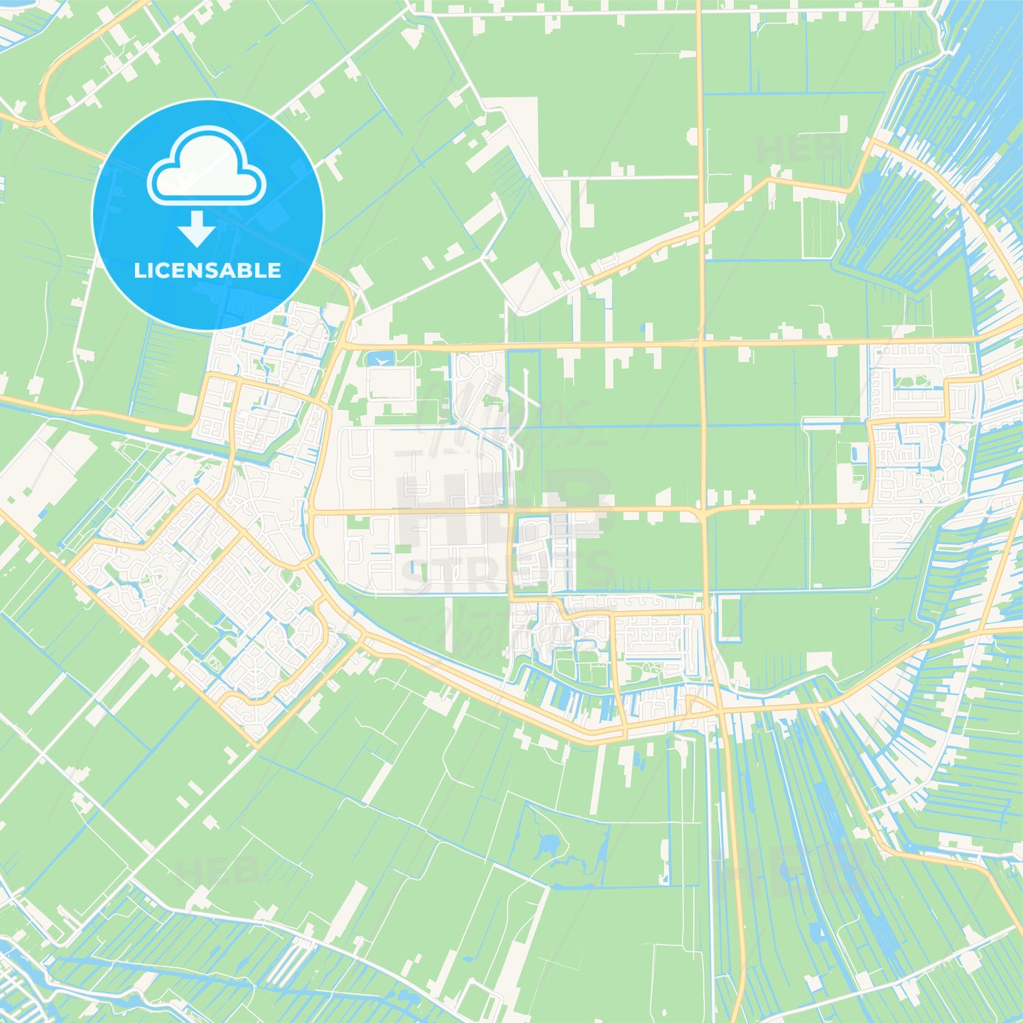 De Ronde Venen, Netherlands Vector Map - Classic Colors