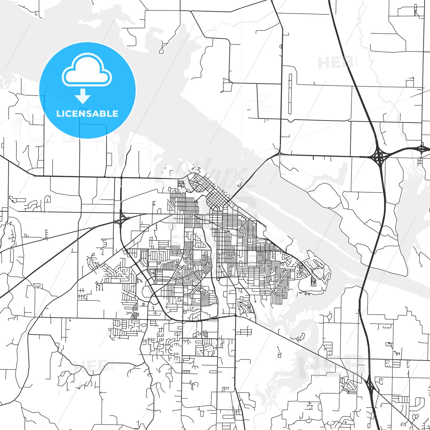 Decatur, Alabama - Area Map - Light – HEBSTREITS