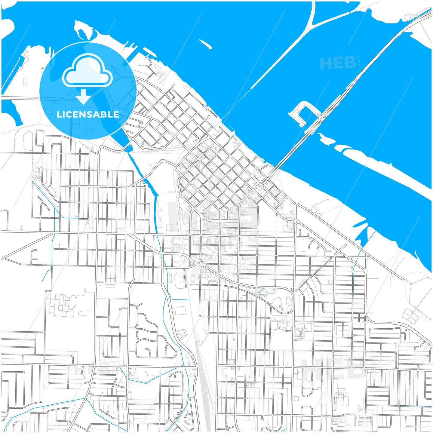 Decatur, Alabama, United States, city map with high quality roads.