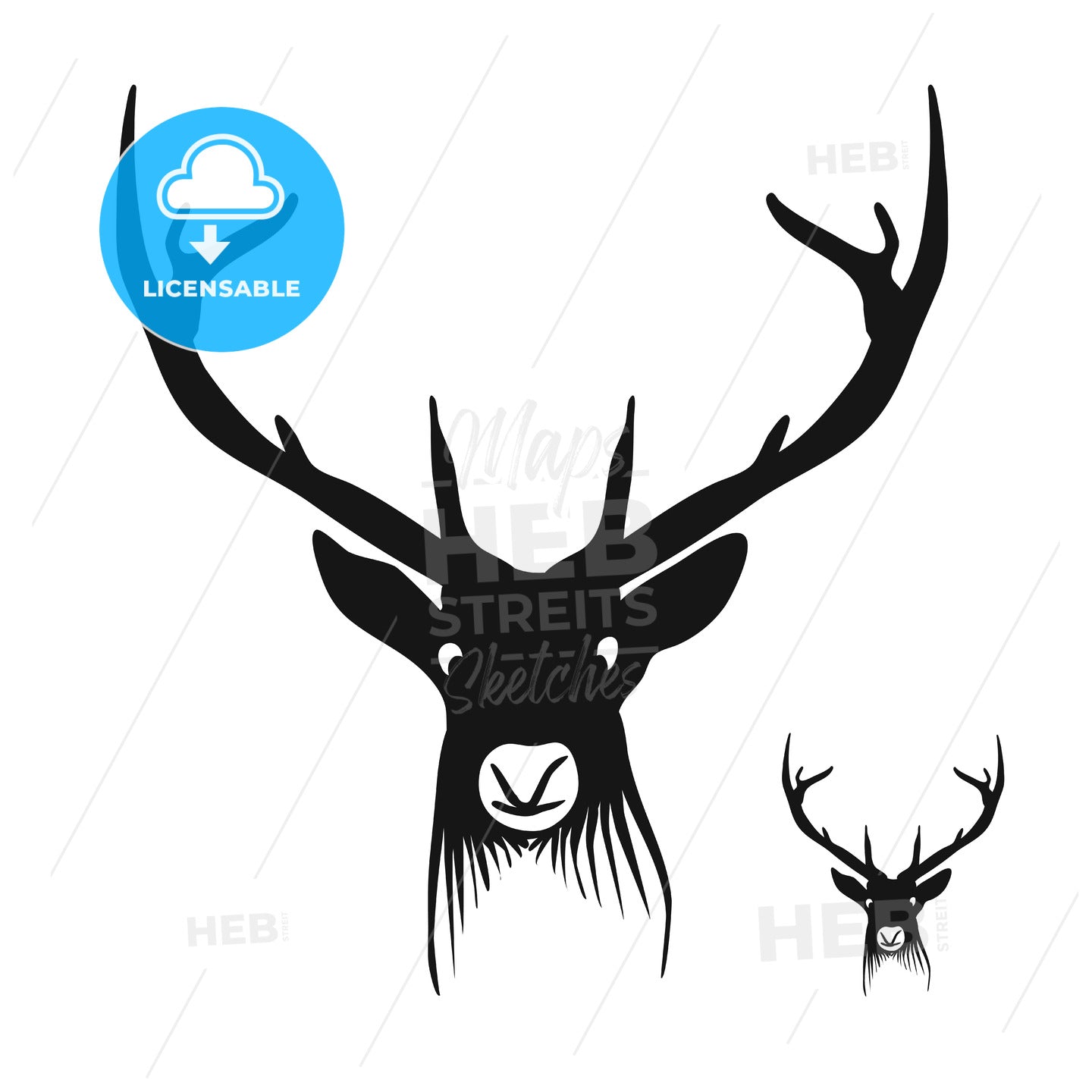 Deer Head Silhouette – instant download
