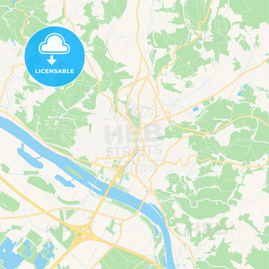 Deggendorf, Germany Vector Map - Classic Colors