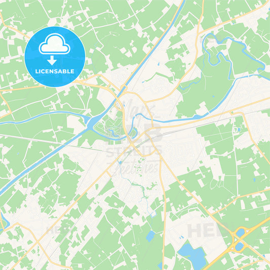 Deinze, Belgium Vector Map - Classic Colors