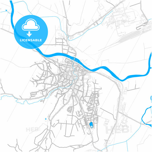 Dej, Cluj, Romania, city map with high quality roads.