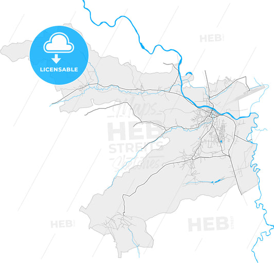 Dej, Cluj, Romania, high quality vector map