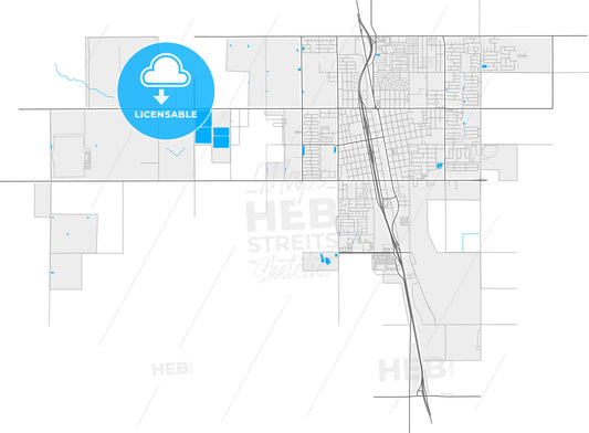 Delano, California, United States, high quality vector map